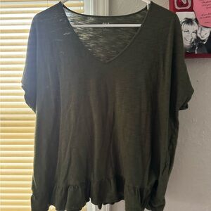 GAP Olive V-Neck Blouse BOGO